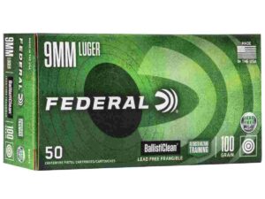 Federal Ballisticlean Frangible Handgun Ammunition 9mm Luger 100 gr RHT 1240 50/ct