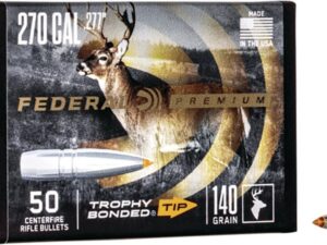 FEDERAL .277 CALIBER 140GR TROPHY BONDED TIP CB BULLET 50RD