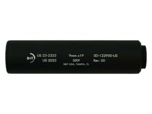 B&T Six9 Wipe Suppressor ONLY 9mm Luger Black Firearm Sold Separately