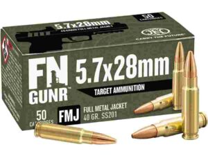 FN SS201 Target Handgun Ammunition 5.7x28mm 40gr FMJ 1700 fps 500/ct Case