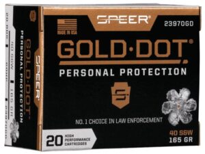 Speer Gold Dot Handgun Ammunition .40 S&W 165gr HP 1150 fps 20/ct
