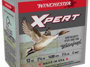 Winchester Xpert High-Velocity Steel Shotshells 12 ga 2-3/4" 1-1/8 oz 1400 fps #4 25/ct