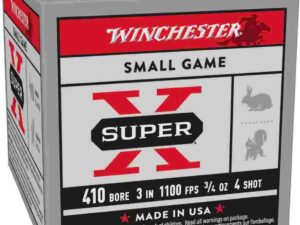 Winchester Super-X High-Brass Shotshells .410 ga 3" MAX 3-3/4 oz 1100 fps #4 25/ct