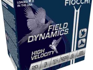 Fiocchi Field Dynamics Shotshells 20 ga 3" 1-1/4oz 1200fps #6 25/ct