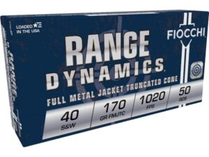 Fiocchi Pistol Shooting Dynamics Handgun Ammunition .40 S&W 170 gr FMJ 1020 fps 50/box