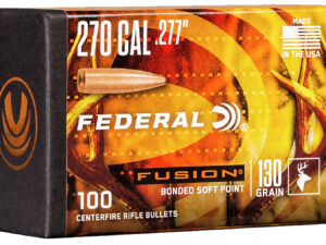 Federal FB277F2 Fusion Component  270 Win .277 130 gr Fusion Soft Point 100 Per Box/ 4 Case