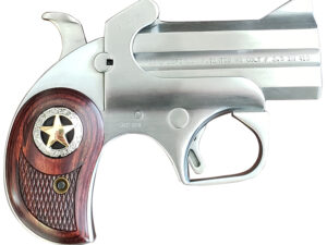 Bond Arms BARD Rustic Defender  45 Colt (LC) Caliber or 2.50" 410 Gauge 2rd 3" Barrel, Stainless Steel Finish, Rosewood Grip w/Integrated Star, Includes Exclusive Holster Package