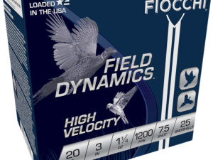 Fiocchi 203HV75 Field Dynamics High Velocity 20Gauge 3" 1 1/4oz 7.5Shot 25 Per Box/10 Case