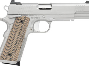 Dan Wesson 01802 Specialist  45 ACP 8+1 5" Stainless Steel Barrel, Bead Blasted Serrated Stainless Steel Slide, Frame w/Beavertail & Picatinny Rail, Black/Brown G10 Grip, Ambidextrous