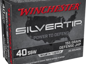 Winchester Ammo W40SWST Silvertip  40S&W 155gr Silvertip Jacket Hollow Point 20 Per Box/10 Case