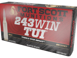 Fort Scott Munitions 243070SCV Tumble Upon Impact (TUI) Rifle 243Win 70gr Solid Copper Spun 20 Per Box/10 Case