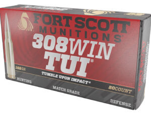 Fort Scott Munitions 308168SCV Tumble Upon Impact (TUI) Brush Hog 308Win 168gr Solid Copper Spun 20 Per Box/10 Case