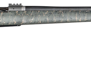 Christensen Arms 8010800107 Summit TI  Full Size 6.5 PRC 3+1, 24" Natural Titanium Steel Threaded Barrel, Natural Titanium Aluminum Receiver, Green w/Black/Tan Webbing Fixed Thumbhole Stock