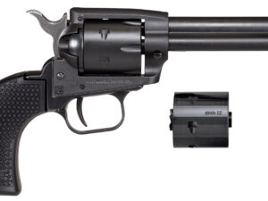 Heritage Mfg SRR22MBS4PG Rough Rider  22 LR/22 WMR 6 Shot, 4.75" Black Satin Steel Barrel, Frame & Cylinder, Black Polymer Grip, Exposed Hammer