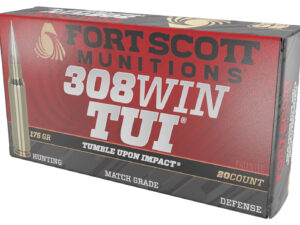 Fort Scott Munitions 308175SCV2 Tumble Upon Impact (TUI) Rifle 308Win 175gr Solid Copper Spun 20 Per Box/10 Case