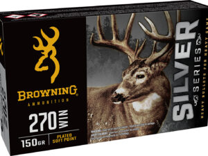 Browning Ammo B192602701  Silver 270Win 150gr Plated Soft Point 20 Per Box/10 Case