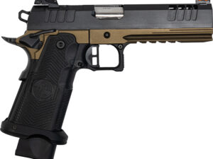 Great Lakes Firearms GL1911DS9FSSBRZ 1911 DS Synergy 9mm Luger 20+1 5" Optic Cut/Serrated Cerakote Black Molded Grip Bronze Frame