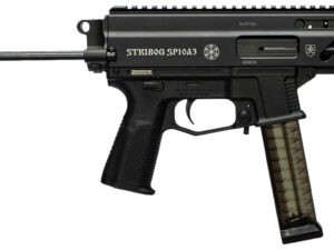 Grand Power 197892004855 SP10A3 Stribog 10mm Auto 20+1 8" Black Threaded Barrel, Black Aluminum Picatinny Rail Receiver, Black Polymer PDW Tailhook Brace, Black Polymer Grip, Thread Protector