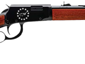 Rossi RL22181WD-EN23 Rio Bravo  22 LR 15+1 18" Black Polished Alloy Steel Barrel, Black Engraved w/Stars "1776" Alloy Steel Receiver, Hardwood Fixed Stock, Right Hand