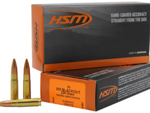 HSM 300BLK4N Match  300 Blackout 220 gr Sierra MatchKing BTHP 20 Per Box/ 25 Case