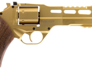 Chiappa Firearms 340225 Rhino 60DS Medium Frame 357 Mag 6 Shot, 6" Gold Plated PVD Steel Vent Rib Barrel & Cylinder, Gold Plated PVD Aluminum Frame,  Walnut Grip, Concealed Hammer