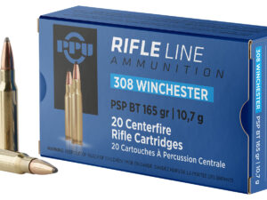 PPU PP3082 Standard Rifle  308Win 165gr Pointed Soft Point Boat Tail 20 Per Box/10 Case