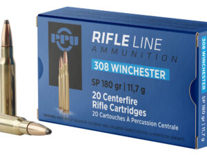 PPU PP3083 Standard Rifle  308Win 180gr Soft Point 20 Per Box/10 Case