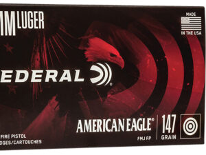 Federal AE9FP American Eagle Handgun 9mmLuger 147gr Full Metal Jacket Flat Point 50 Per Box/20 Case