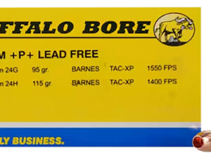 Buffalo Bore Ammunition 24G20 Buffalo-Barnes Strictly Business 9mmLuger +P+ 95gr Barnes TAC-XP Lead Free 20 Per Box/12 Case
