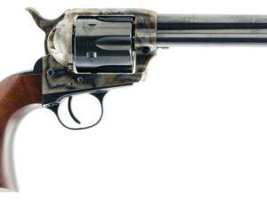 Taylors & Company 550857 1873 Gunfighter 357 Mag Caliber with 5.50" Blued Finish Barrel, 6rd Capacity Blued Finish Cylinder, Color Case Hardened Finish Steel Frame & Walnut Army Size Grip
