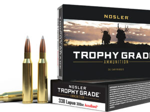 Nosler 49323 Trophy Grade  338LapuaMag 300gr Nosler AccuBond 20 Per Box/10 Case