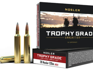 Nosler 60110 Trophy Grade Long-Range 26Nosler 129gr Nosler Spitzer AccuBond Long Range 20 Per Box/10 Case