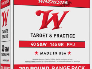Winchester Ammo USA40W USA Range Pack 40S&W 165gr Full Metal Jacket 200 Per Box/3 Case