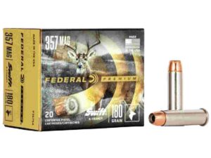 Federal Premium Vital-Shok Handgun Ammunition .357 Mag 180 gr SAF 1160 fps 20/box