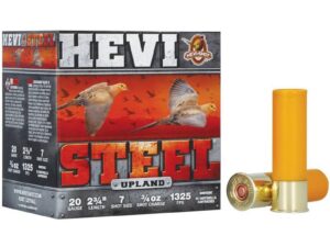 HEVI-Shot HEVI-Steel Shotshells 20ga 2-3/4" 1oz 1325 fps #7 25/ct