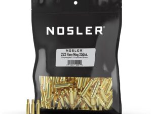 Nosler Unprimed Unprepped Brass Rifle Cartridge Cases .222 Rem Mag 250/ct (BULK)