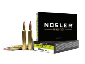 Nosler Ballistic Tip Rifle Ammunition 28 Nosler 160g SP 3200 fps 20/ct