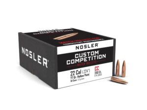 Nosler Custom Competition Rifle Bullets .22 cal .224" 77 gr HPBT w CANN 250/ct