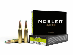 Nosler Ballistic Tip Hunting Rifle Ammunition .308 Win 150gr PT 2800 fps 20/ct