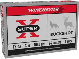 Winchester Super-X Buckshot Shotshells 12 ga 3" 1040 fps #1B 5/ct