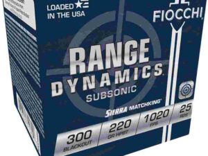 Fiocchi Range Dynamics Subsonic Sierra Matchking Rifle Ammunition .300 Blackout 220 gr HPBT 1020 fps 25/ct