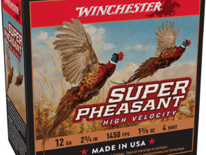 Winchester Ammo X12PHV4 Super Pheasant High Velocity High Brass 12Gauge 2.75" 1 3/8oz 4Shot 25 Per Box/10 Case