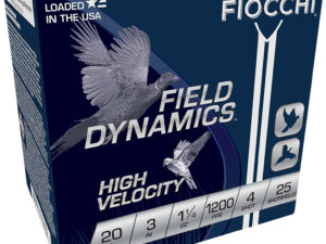 Fiocchi 203HV4 Field Dynamics High Velocity 20Gauge 3" 1 1/4oz 4Shot 25 Per Box/10 Case