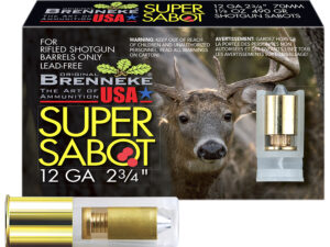 Brenneke SL122SUS SuperSabot  12Gauge 2.75" 1 1/8oz Sabot Slug Shot 5 Per Box/50 Case