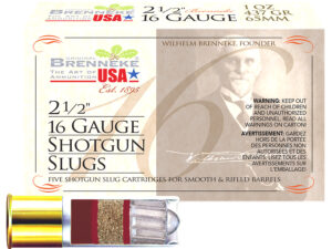 Brenneke SL162BR Brenneke 16  16Gauge 2.50" 1oz Slug Shot 5 Per Box/50 Case
