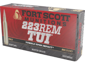 Fort Scott Munitions 223055SCV Tumble Upon Impact (TUI)  223Rem 55gr Solid Copper Spun 20 Per Box/25 Case