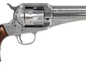Taylors & Company 550408 1875 Army Outlaw 45 Colt (LC) Caliber with 5.50" Barrel, 6rd Capacity Cylinder, Overall White Engraved Finish Steel & Walnut Grip