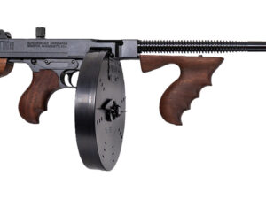 Thompson T1B100D 1927A-1 Deluxe Carbine 45 ACP Caliber with 18" Barrel, 20+1 Capacity (Stick), 100+1 Capacity (Drum), Blued Metal Finish, American Walnut Removable Fixed Stock & Wood Grip Right Hand