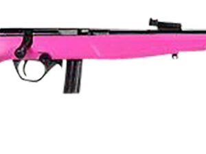 Rossi  RB22  Compact 22 LR 10+1, 16" Matte Black Button Rifled Free Floating Steel Barrel, Matte Black Stainless Steel Receiver, Pink Monte Carlo Stock, Right Hand