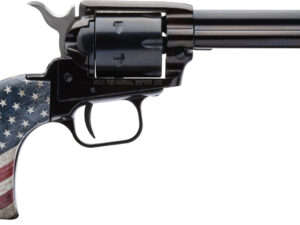 Heritage Mfg RR22B4USFLAG Rough Rider  22 LR 6 Shot, 4.75" Black Oxide Steel Barrel, Black Oxide Zinc Alloy Frame, Black Oxide Cylinder, US Flag Grip Manual Safety, Exposed Hammer